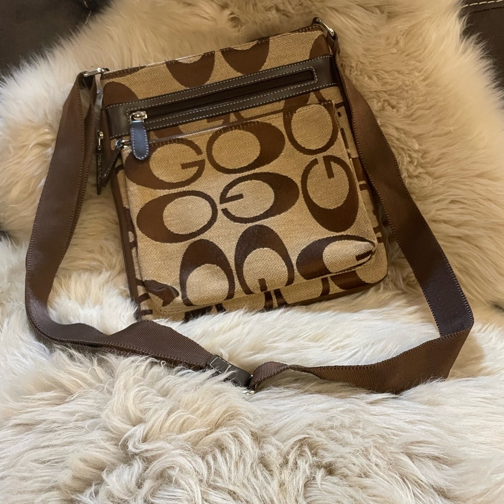 Brown Patterned Crossbody Bag